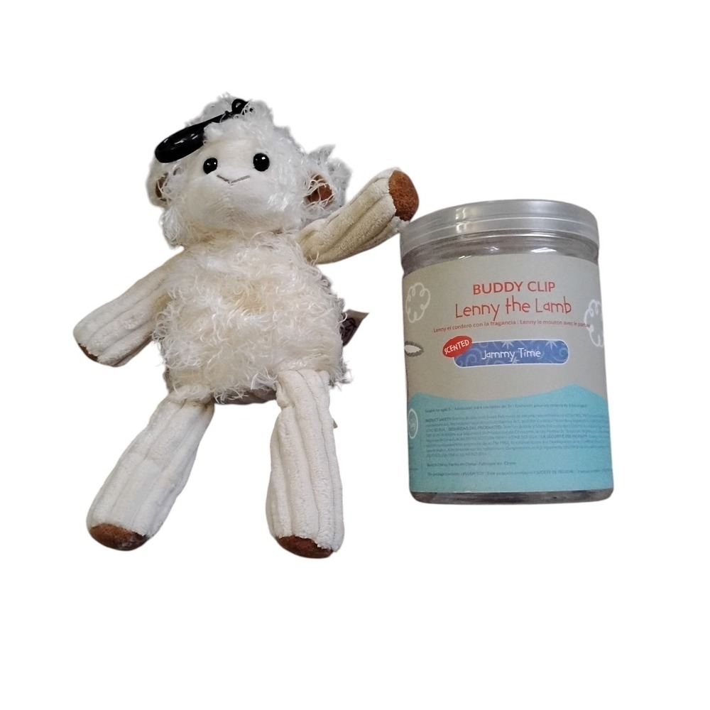 Scentsy Buddy Clip Lenny the Lamb Plush Scented Jammy Time White Cream Backpack